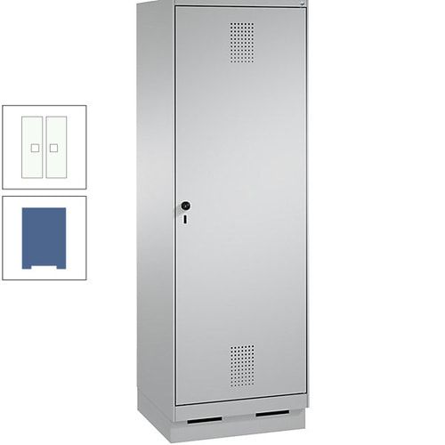 Doppel-Spind, Garderobenschrank, 1 Tür für 2 Abteile a 300 mm, Korpus anthrazitgrau, Türen anthrazitgrau, 1.800 x 600 x 500 mm (HxBxT)