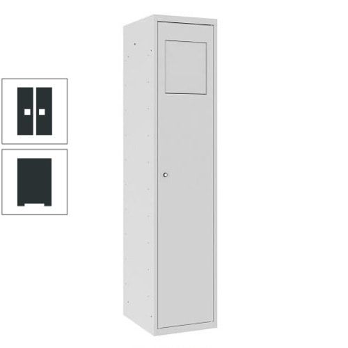 Wäschesammelschrank, Wäscheschrank, Einwurfklappe, Beutelhalter, 1.800 x 400 x 500 mm (HxBxT), Korpus anthrazitgrau, Front anthrazitgrau