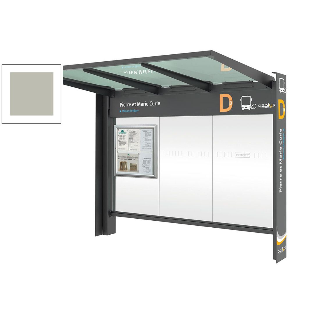 Buswartehalle, Haltestelle, Unterstand, Fahrplanschaukasten, Werbeanbringung möglich, ESG, Farbe Rostoptik, 2.450 x 3.000 x 1.550 mm (HxBxT)
