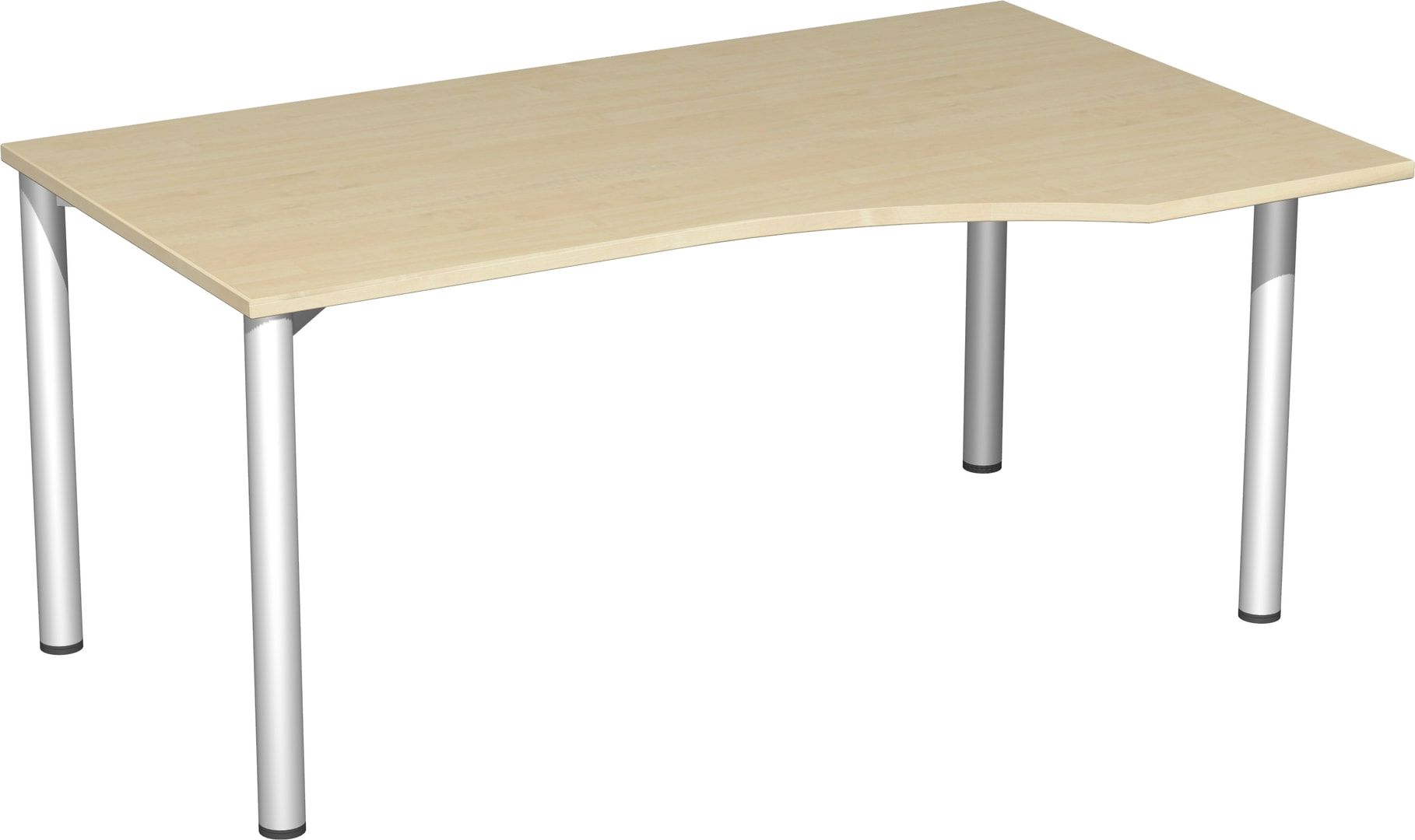 Eckschreibtisch - Ecke rechts - 4-Fuß Flex - 720 x 1.600 x 1.000 mm (HxBxT) - Gestell anthrazit - Ahorn