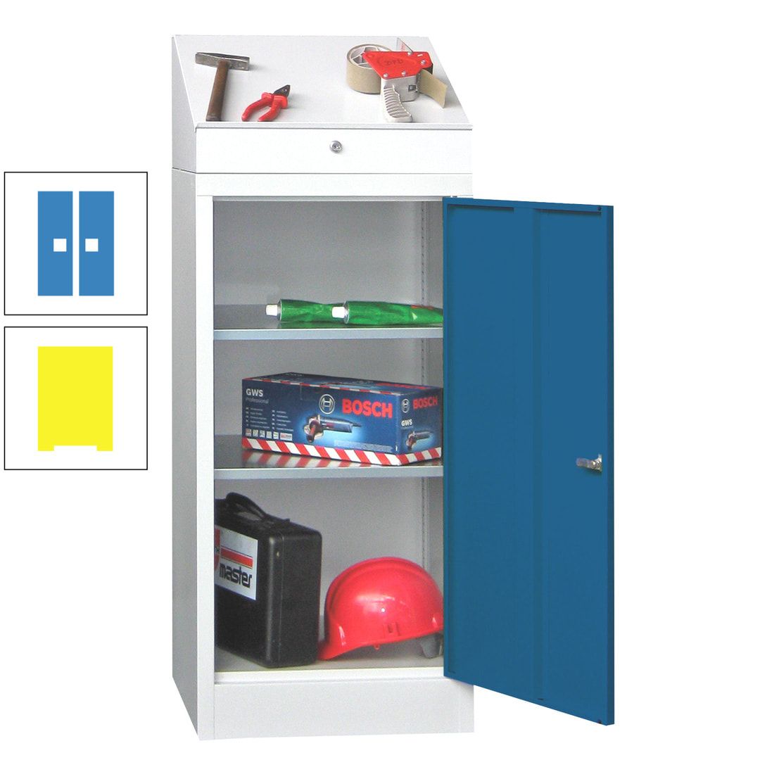 Stehpult mit Schrank - Vollblechtür - Zylinderschloss - 1.270x500x500 mm (HxBxT) - anthrazitgrau