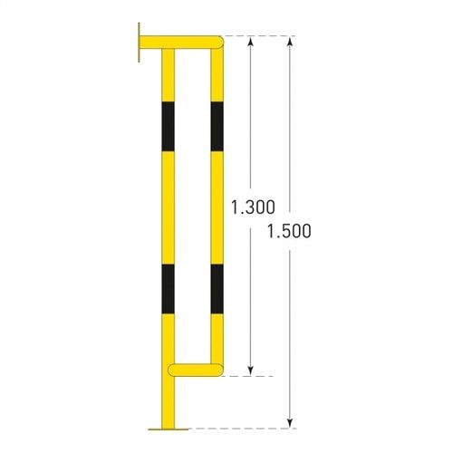 Rammschutz für Säulen - Fallrohre und Kabelschächte - für Wand- und Bodenmontage - 1.000 x 350 x 300 mm (HxBxT)