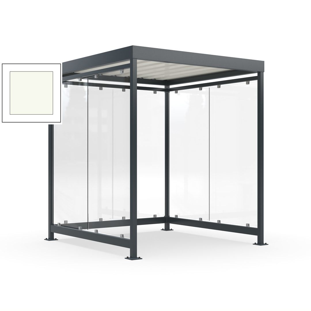 Raucherunterstand, Bushaltestelle, 6-7 Personen, 6 Wände, 2.510 x 2.165 x 2.165 mm (HxBxT), Achatgrau