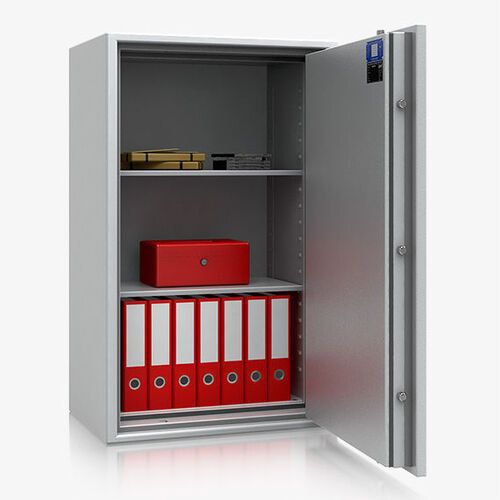 Dokumentensafe, Aktentresor, Geldschrank, Möbeltresor, VdS B S2, 60 Min feuerfest, Tür 1-flügelig, Höhe wählbar, 704 x 471 mm (BxT), Farbe lichtgrau