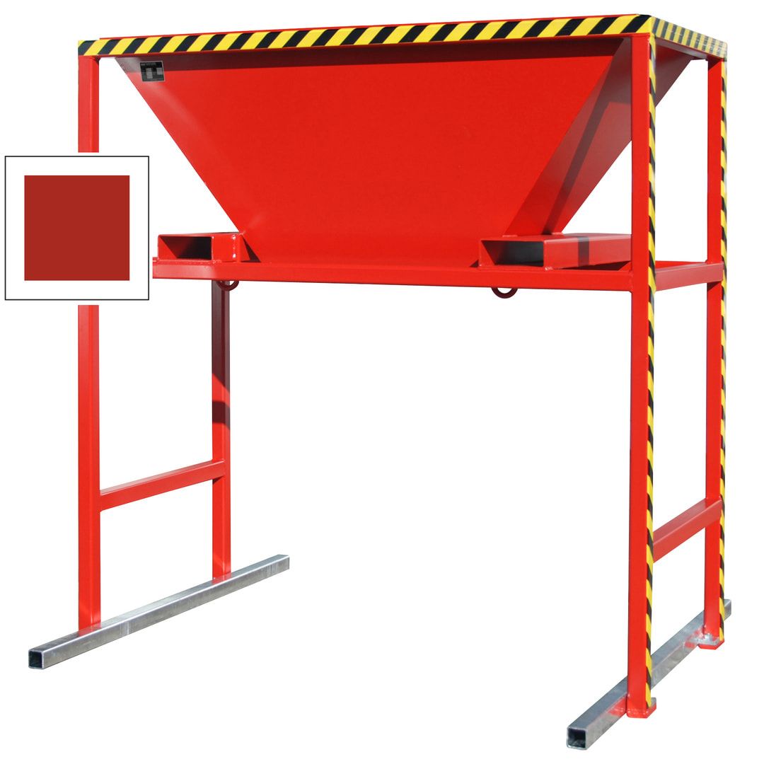 Befülltrichter für Big-Bags und Container - mit Ständer - für lose Untergründe - 2.050 x 1.980 x 1.700 mm (HxBxT) - feuerrot (RAL 3000)