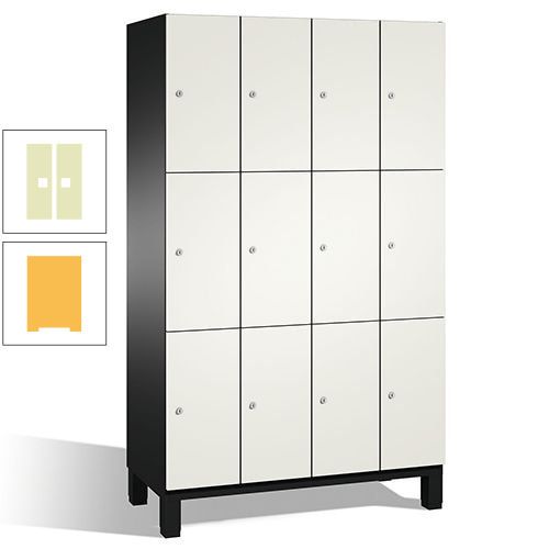 Fächerschrank, Stahlschrank, 12 Fächer, Türöffnungsbegrenzer, mit Füßen, Korpus lichtgrau, Tür anthrazitgrau, 1.980 x 1.200 x 525 mm (HxBxT)