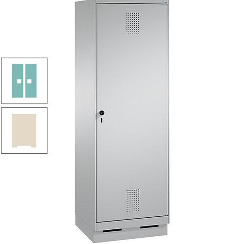 Doppel-Spind, Garderobenschrank, 1 Tür für 2 Abteile a 300 mm, Korpus anthrazitgrau, Türen anthrazitgrau, 1.800 x 600 x 500 mm (HxBxT)