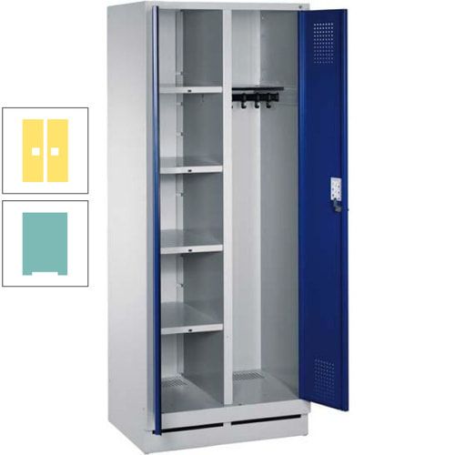 Mehrzweckschrank, Doppeltüren, Füße, 2 Abteile a 300 mm, Korpus anthrazitgrau, Tür anthrazitgrau, 1.800 x 600 x 500 mm (HxBxT)