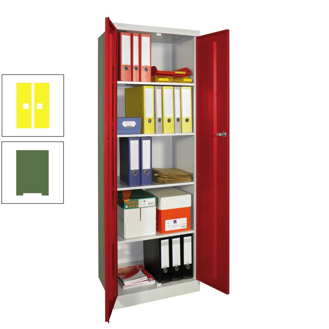 Aktenschrank - Sockel - 4 Böden - 1.800x600x500 mm (HxBxT) - Zylinderschloss - anthrazitgrau