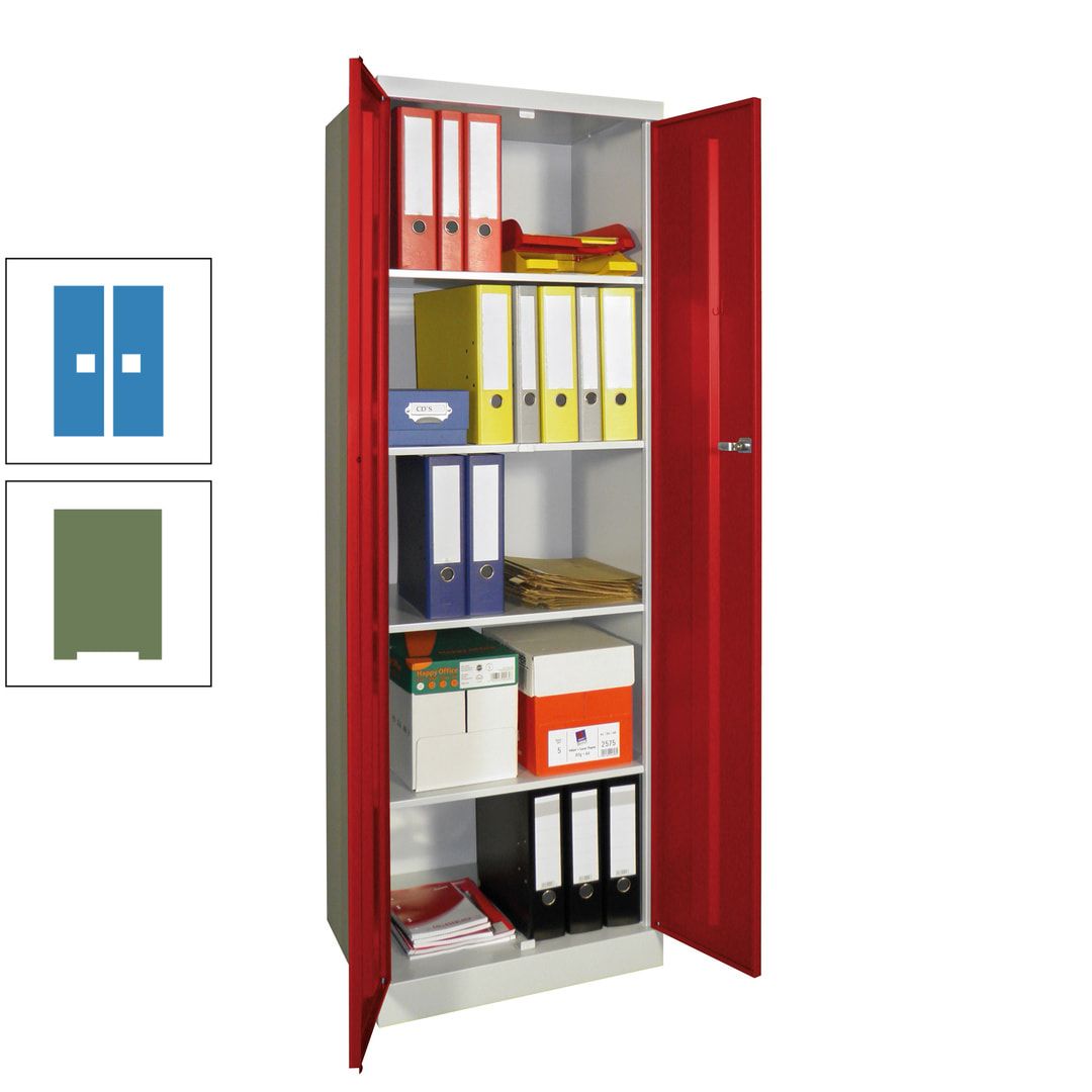 Aktenschrank - Sockel - 4 Böden - 1.800x600x500 mm (HxBxT) - Zylinderschloss - anthrazitgrau