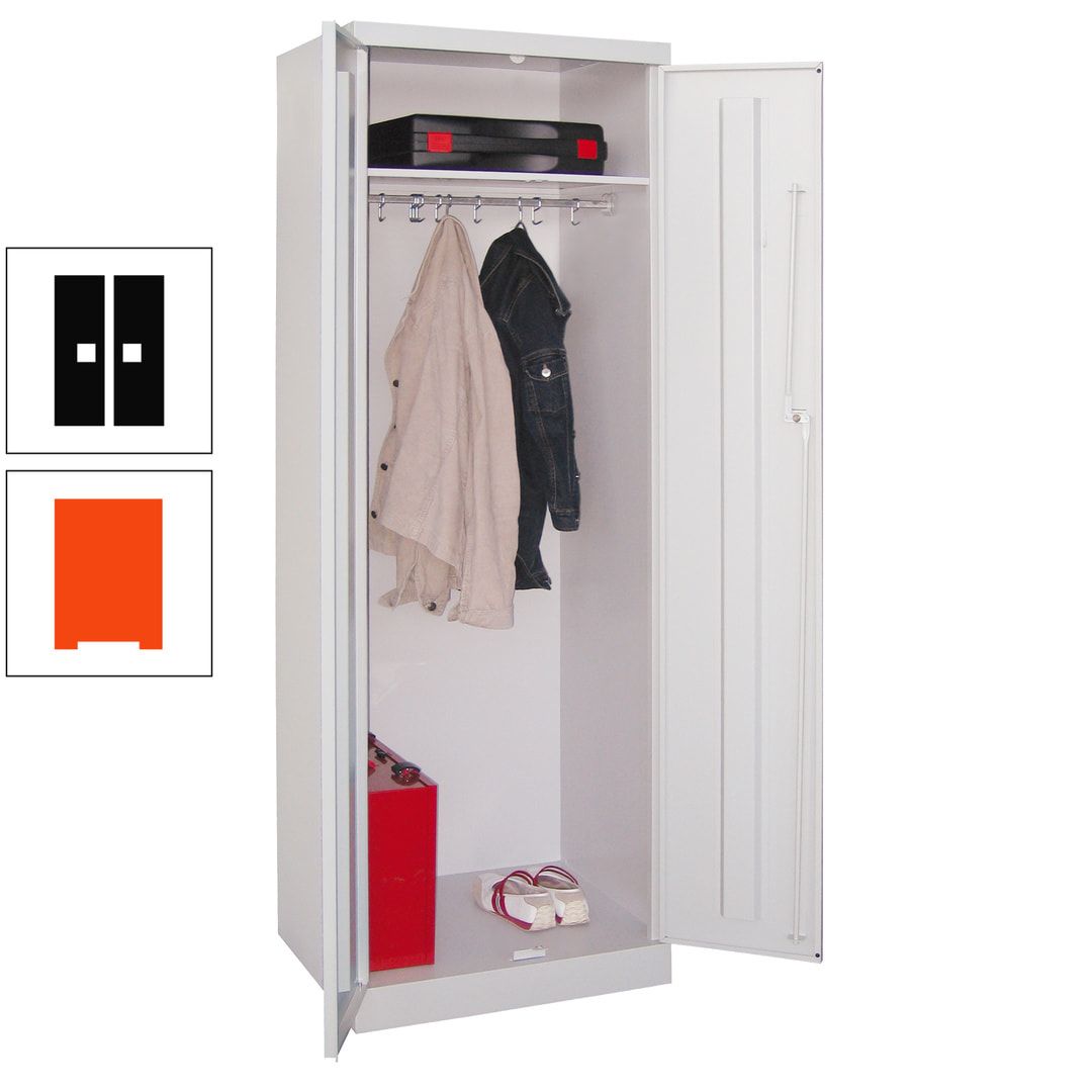 Garderobenschrank - 1 Fachboden - Kleiderstange - 1.800x600x500 mm (HxBxT) - Zylinderschloss - anthrazitgrau