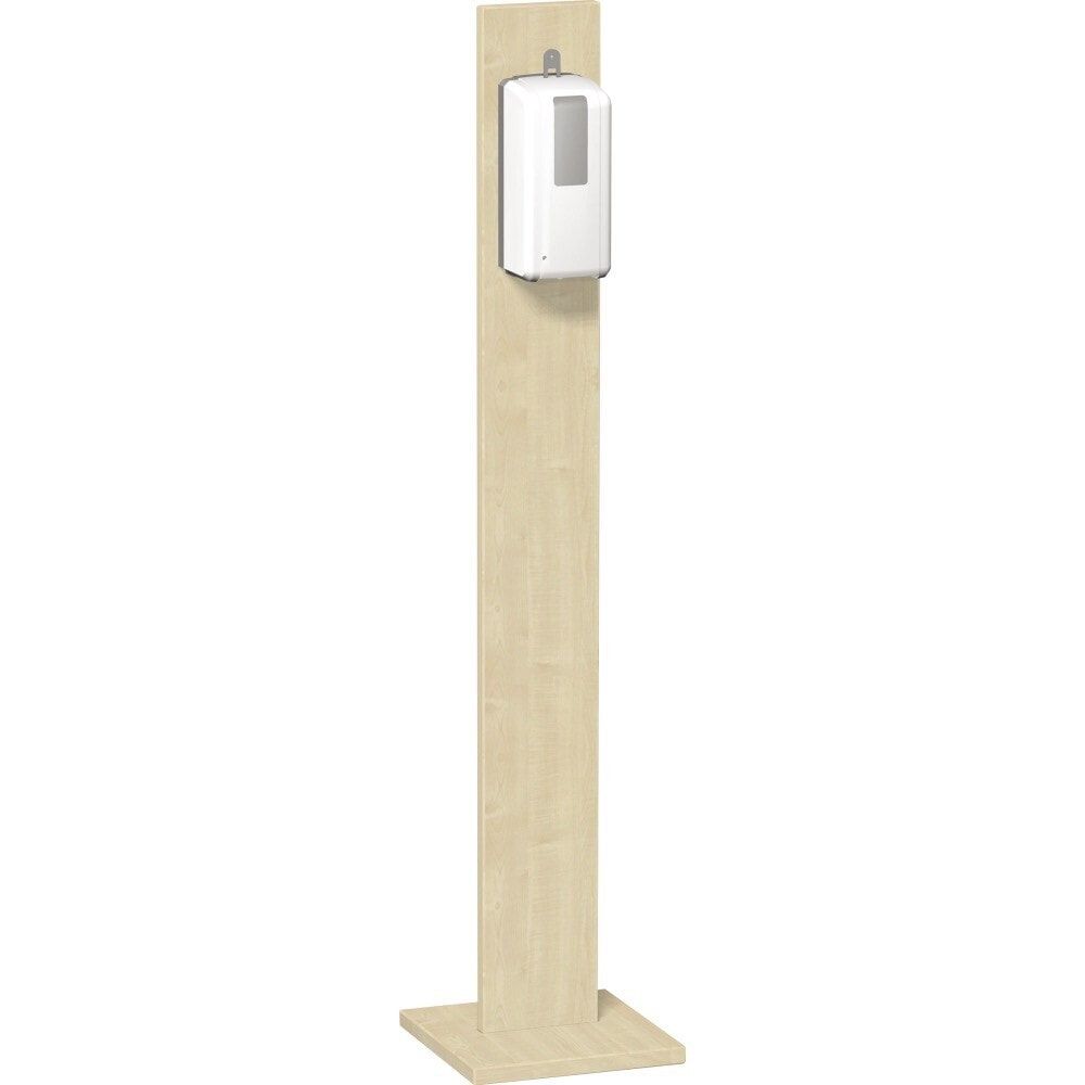 Desinfektionsmittelspender Motion Sensor, 1l Tankvolumen, wiederbefüllbar, Ellenbogenhebel, Alugehäuse, 1.400 x 300 x 300 mm (HxBxT), Dekor Ahorn