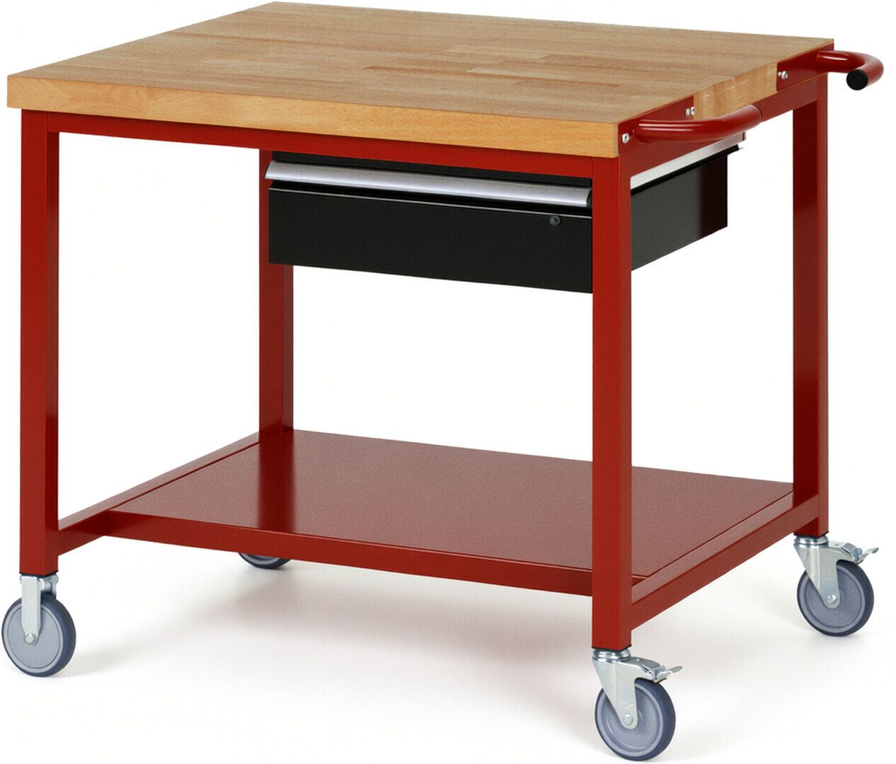 Mobile Werkbank mit Ablageboden - 1 Schublade - 150:1 - höhenverstellbar 880-1.080 mm - 1.000 x 900 mm (BxT) - 450 kg - Anthrazitgrau