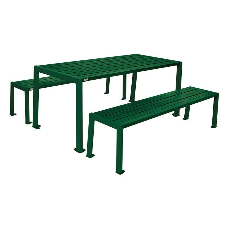 Sitzgarnitur aus Stahl - verzinkt und beschichtet - 750 x 1.800 x 798 mm (HxBxT) - Farbe enzianblau
