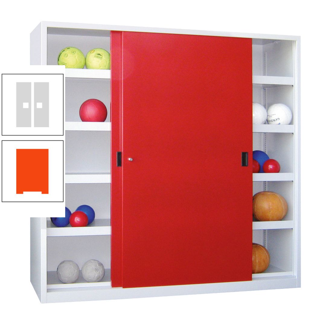 Ballschrank - Schiebetüren - Trennwand - 8 Böden - 1.950x1.500x600 mm (HxBxT) - anthrazitgrau