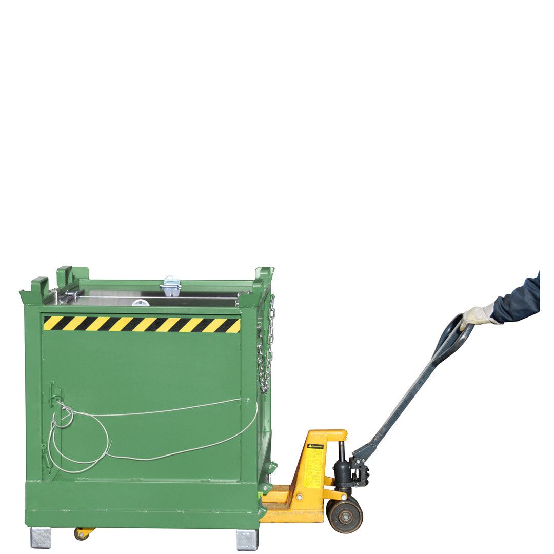BAUER Klappbodenbehälter - 1.000 l Volumen - 1.250 kg - kranbar - feuerrot
