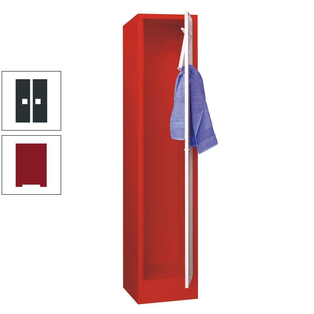 Wäschesammelschrank - 1.850 x 400 x 500 mm (HxBxT) - Sockel - Zylinderschloss - anthrazitgrau