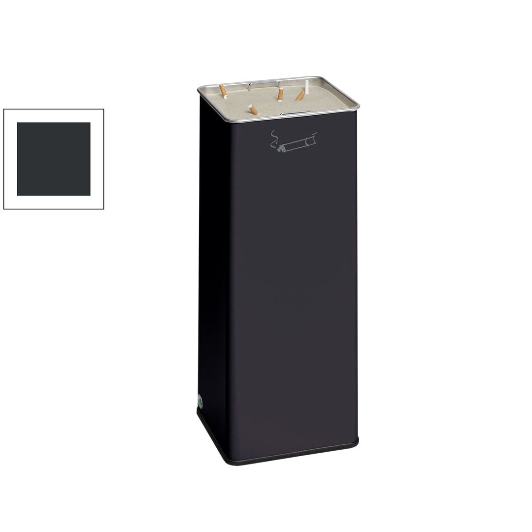 Standaschenbecher, Standascher, 665 x 260 x 260 mm (HxBxT), Ascher, Turmaschenbecher, Antik-silber, Kippsieb, mit Sand befüllbar