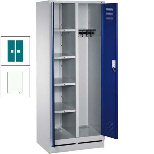 Mehrzweckschrank, Doppeltüren, Füße, 2 Abteile a 300 mm, Korpus anthrazitgrau, Tür anthrazitgrau, 1.800 x 600 x 500 mm (HxBxT)