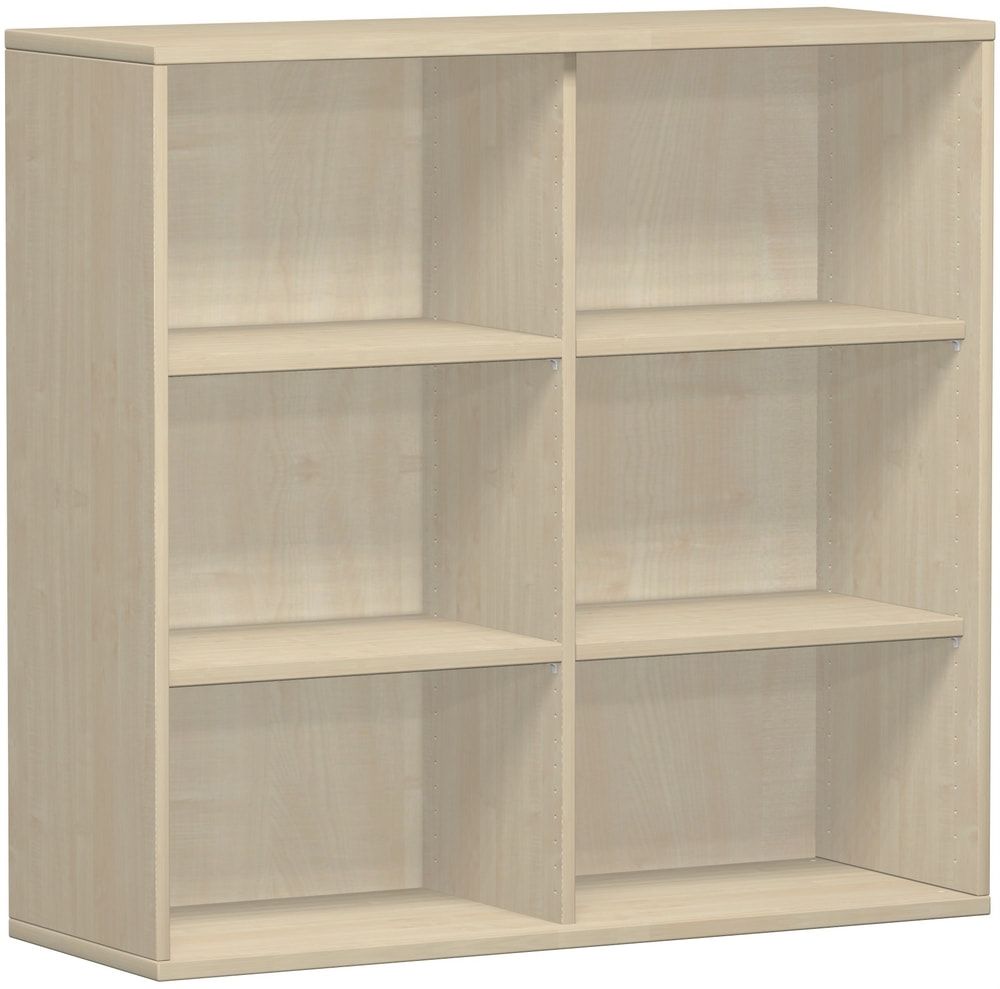 Büroregal, Metallsockel/Standfüße, 2 Einlegeböden, modular, Dreischicht-Feinspan, Einlegeboden, 1.152 x 1.000 x 425 mm (HxBxT), Dekor Ahorn