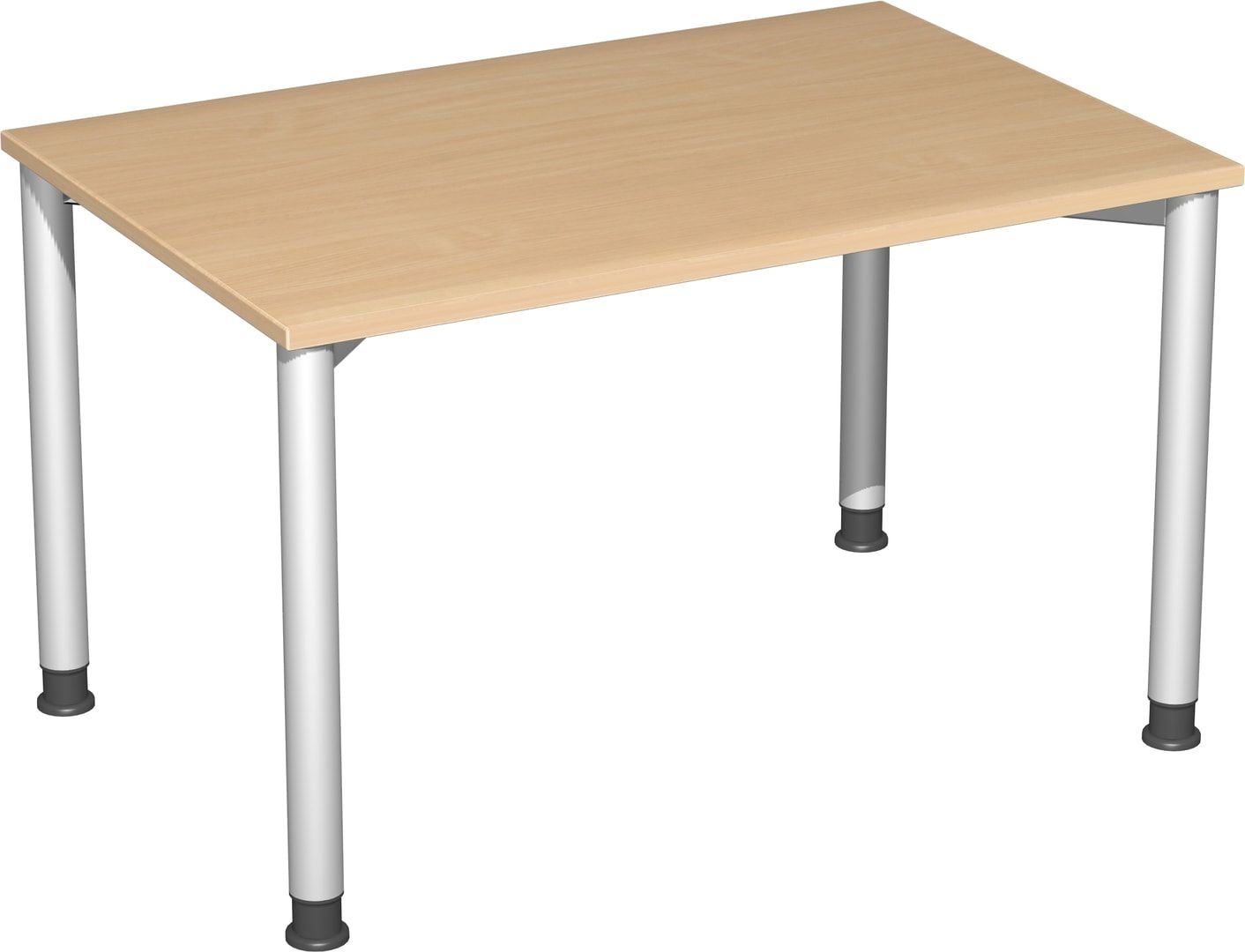 Schreibtisch - 4-Fuß Flex - Bürotisch - Höhe 680-800 mm - 1.200 x 600 mm (BxT) - Gestell anthrazit - Ahorn