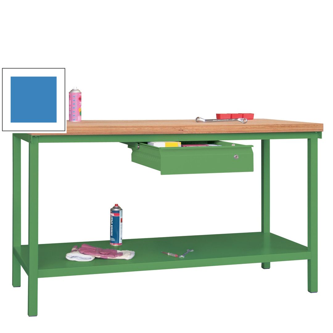 Werkbank mit Ablageboden - 1 Schublade - 900 x 1.500 x 700 mm (HxBxT) - Traglast 1.050 kg - anthrazitgrau