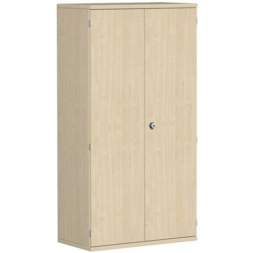 Flügeltürenschrank, Holztüren, 4 Ordnerhöhen, 3 Dekor-Einlegeböden, 1.536 x 1.000 x 425 mm (HxBxT), Frontfarbe Ahorn, Korpusfarbe Ahorn