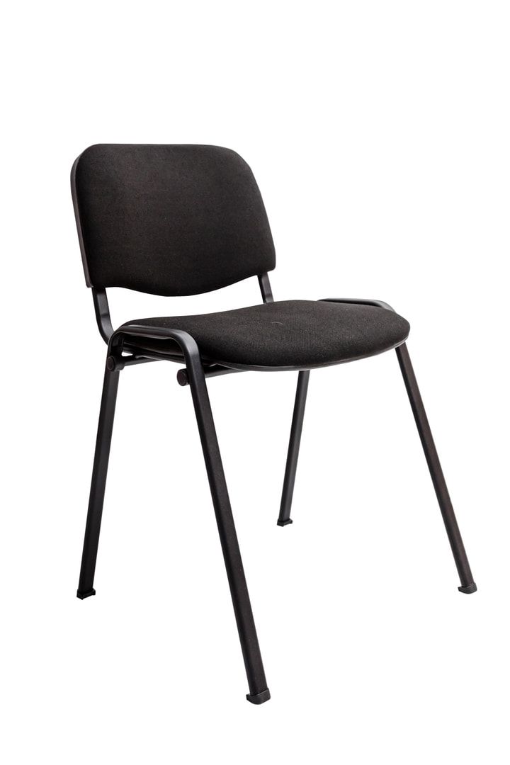 Objektstuhl, gepolsterte Sitzfläche mit Stoffbezug, schwarz, Gestell anthrazit, Gewicht 6 kg, Sitzhöhe 460 mm, 810 x 550 x 610 mm (HxBxT)