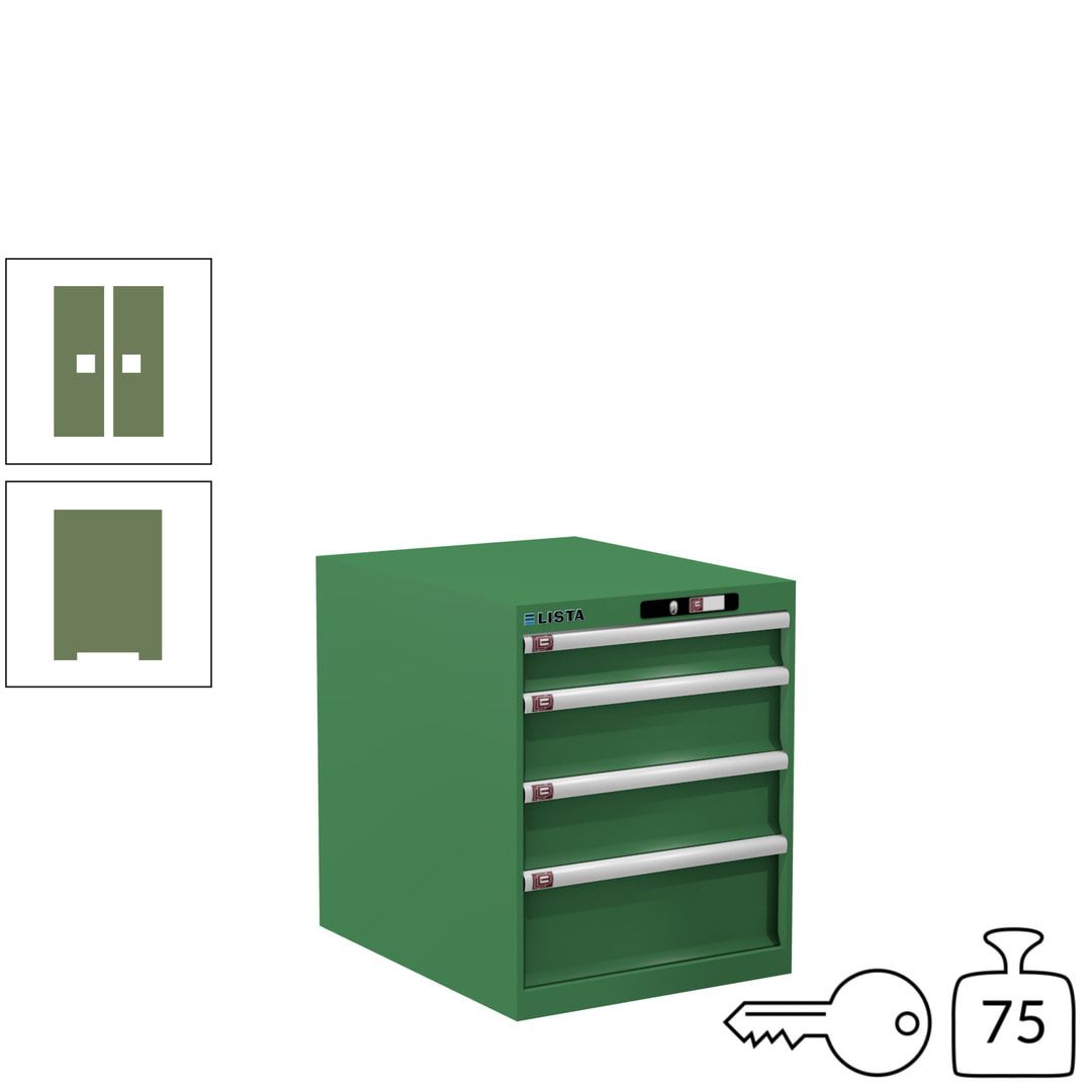 Lista Schubladenschrank - 14.350.010 - 700x564x725 mm (HxBxT) - 4 Schubladen - 75 kg - Key Lock - lichtblau (RAL 5012)