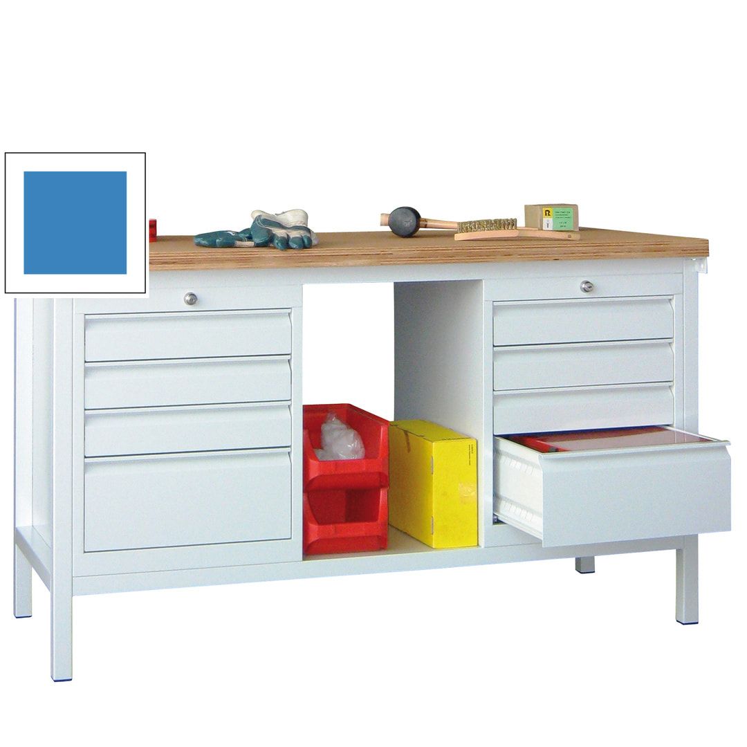 Werkbank - 2 Schubladenblöcke - 900 x 1.500 x 700 mm (HxBxT) - anthrazitgrau