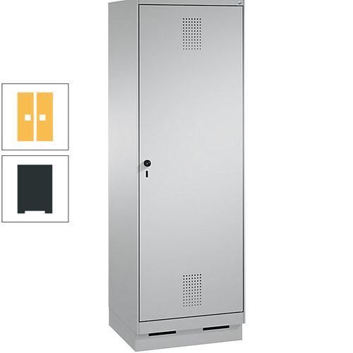 Doppel-Spind, Garderobenschrank, 1 Tür für 2 Abteile a 300 mm, Korpus anthrazitgrau, Türen anthrazitgrau, 1.800 x 600 x 500 mm (HxBxT)