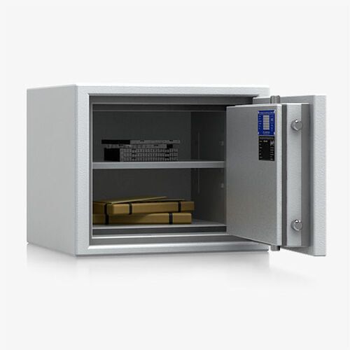 Dokumentensafe, Aktentresor, Geldschrank, Möbeltresor, VdS B S2, 60 Min feuerfest, Tür 1-flügelig, Höhe wählbar, 463 x 427 mm (BxT), Farbe lichtgrau