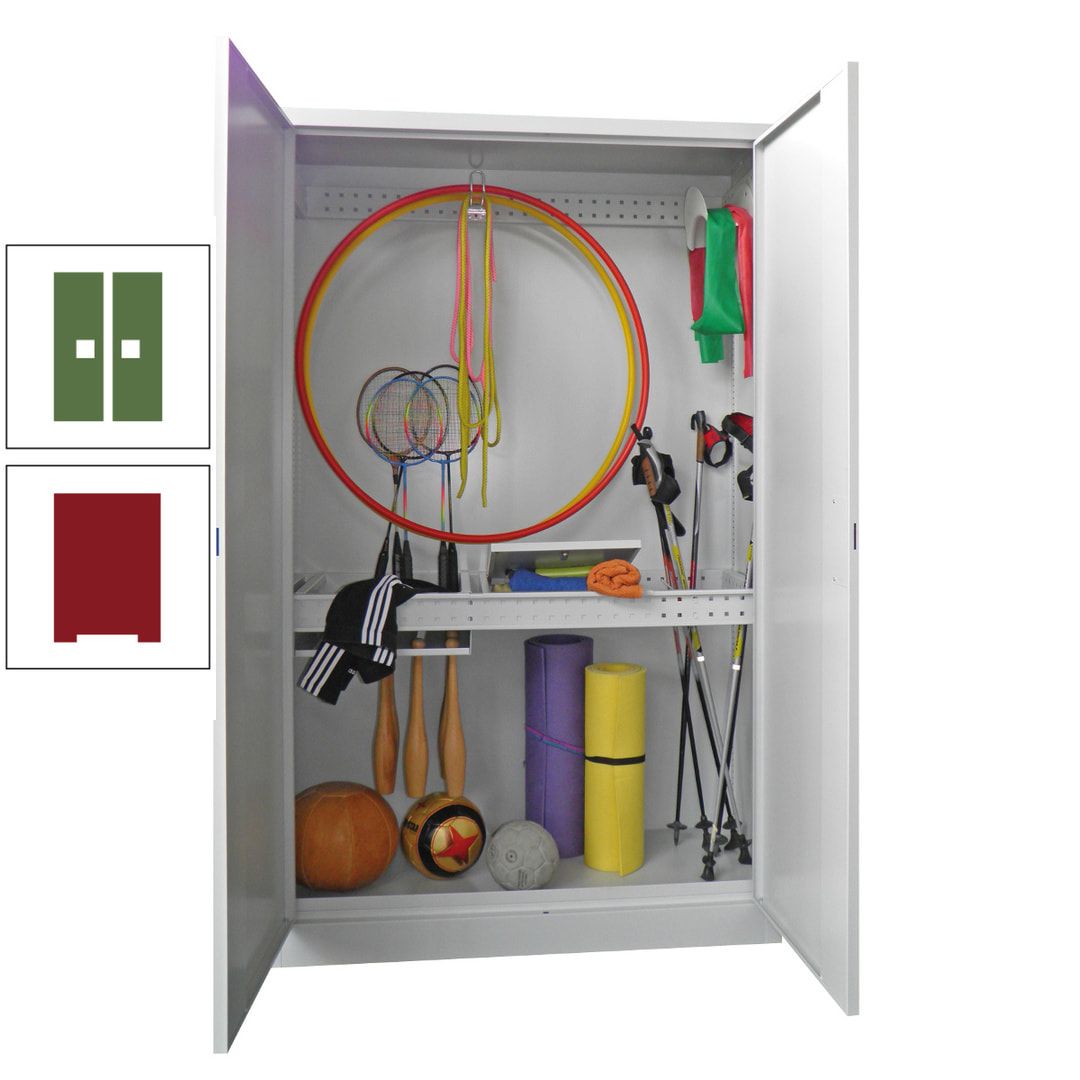 Sportschrank - Vollblechtüren - Variante 1 - 1.950x1.200x500 mm (HxBxT) - anthrazitgrau