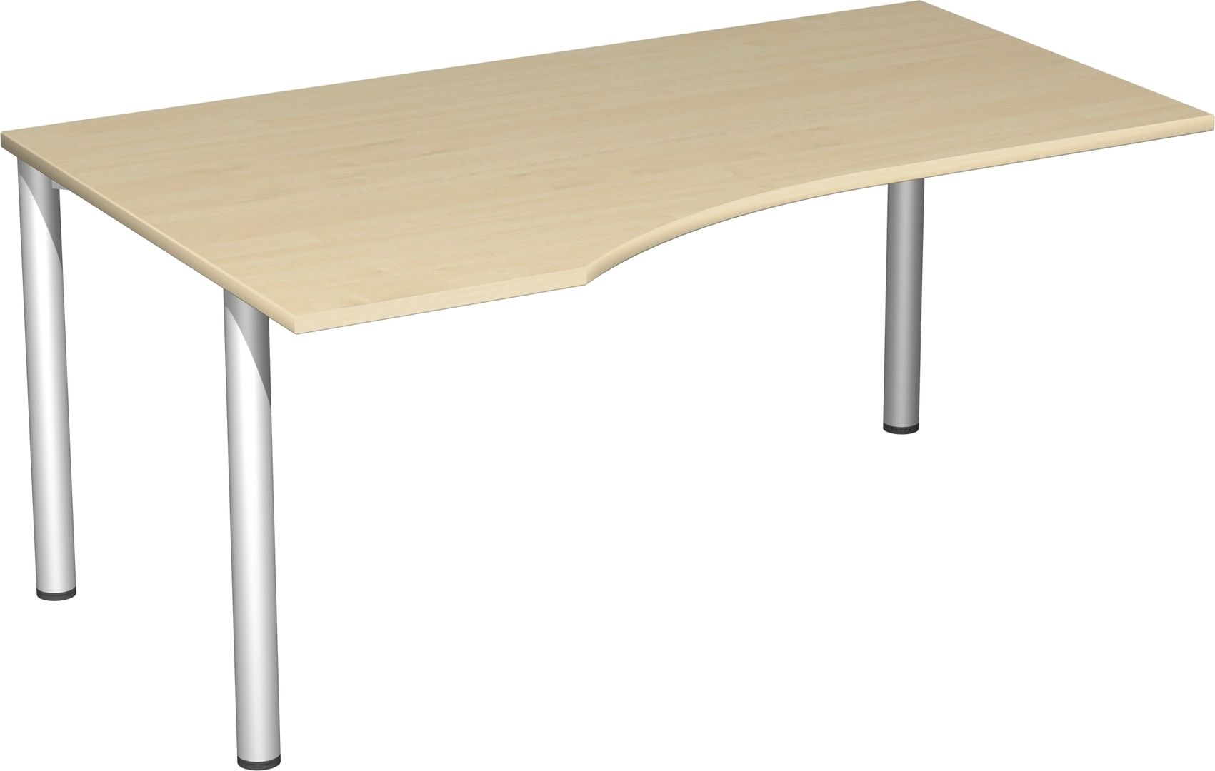 Eckschreibtisch - Ecke links - 4-Fuß Flex - 720 x 1.600 x 1.000 mm (HxBxT) - Gestell anthrazit - Ahorn