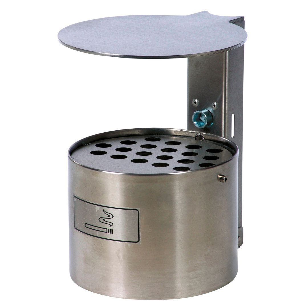 Rundascher - 4 l - mit Haube - Wand- o. Pfostenmontage - Aschenbecher - anthrazitgrau