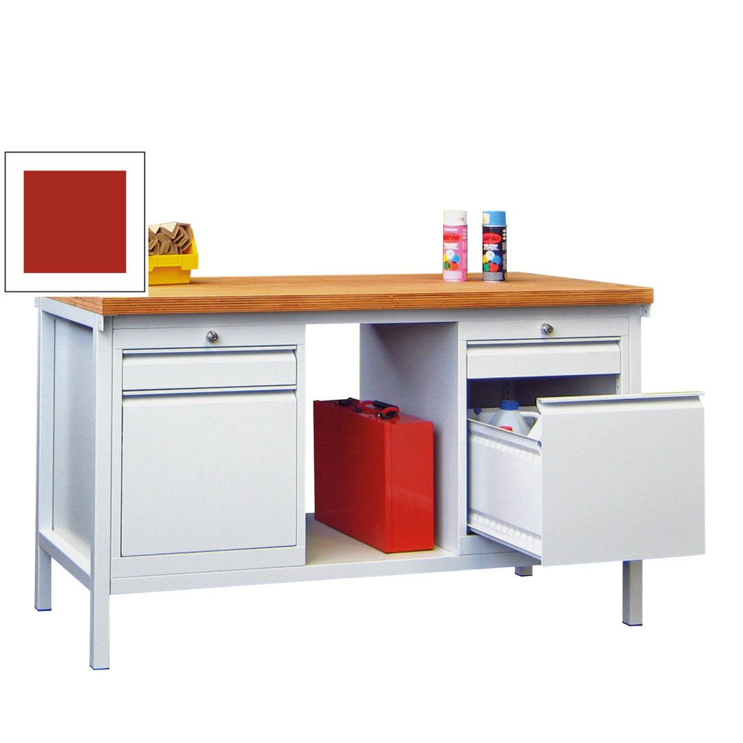 Werkbank mit Schubladenblöcken - 900 x 1.500 x 700 (HxBxT) - anthrazitgrau