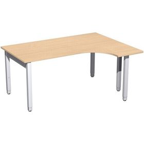 Eckschreibtisch, Eckteil 425 mm, rechts, 4-Fuß Quadrat Pro, höhenverstellbar, 680-800 x 1.200 mm (HxT), Breite: wählbar bis 2.000 mm, Dekor wählbar