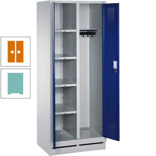 Mehrzweckschrank, Doppeltüren, Füße, 2 Abteile a 300 mm, Korpus anthrazitgrau, Tür anthrazitgrau, 1.800 x 600 x 500 mm (HxBxT)