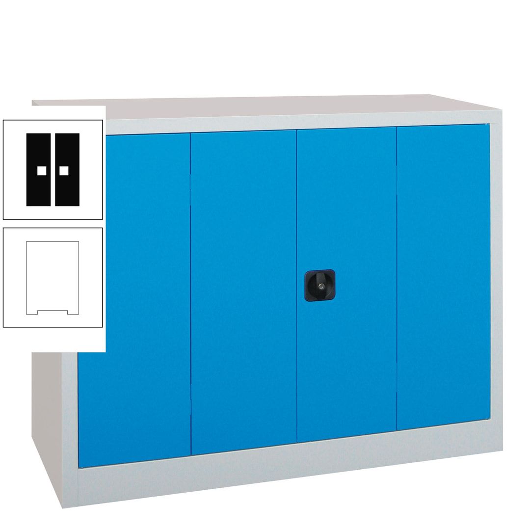 Falttürenschrank - 1.000x1.200x400 mm (HxBxT) - 2 Einlegeböden, gepulvert - Zylinderschloss - anthrazitgrau