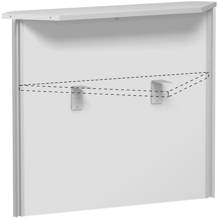 Anbau Thekenelement, Anbaumodul, 90 Grad Oberboden gerade, 25 mm Dreischicht-Feinspan, 1.025 x 1.236 x 300 mm (HxBxT), Dekor Ahorn