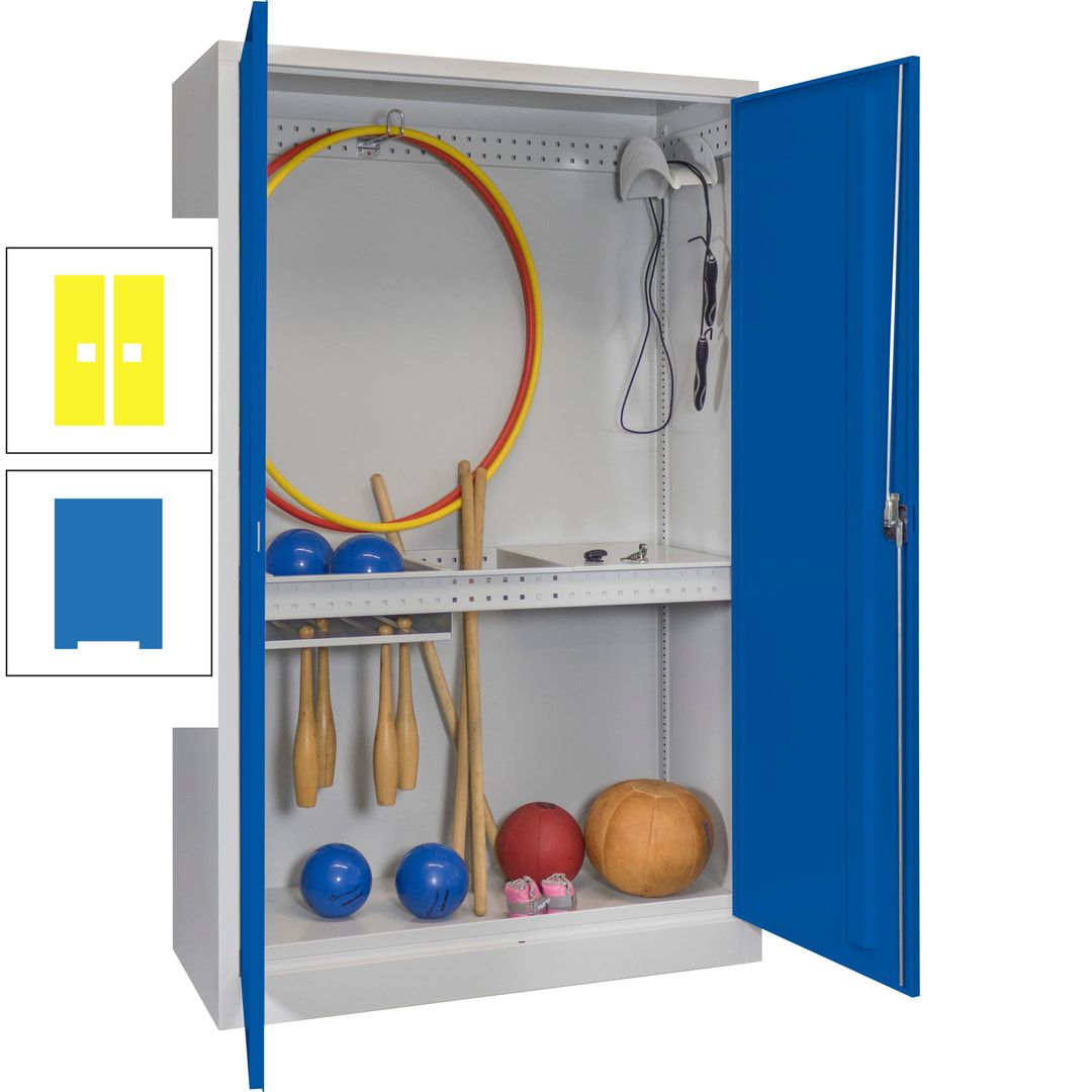 Sportschrank - Vollblechtüren - Variante 3 - 1.950x1.200x500 mm (HxBxT) - anthrazitgrau