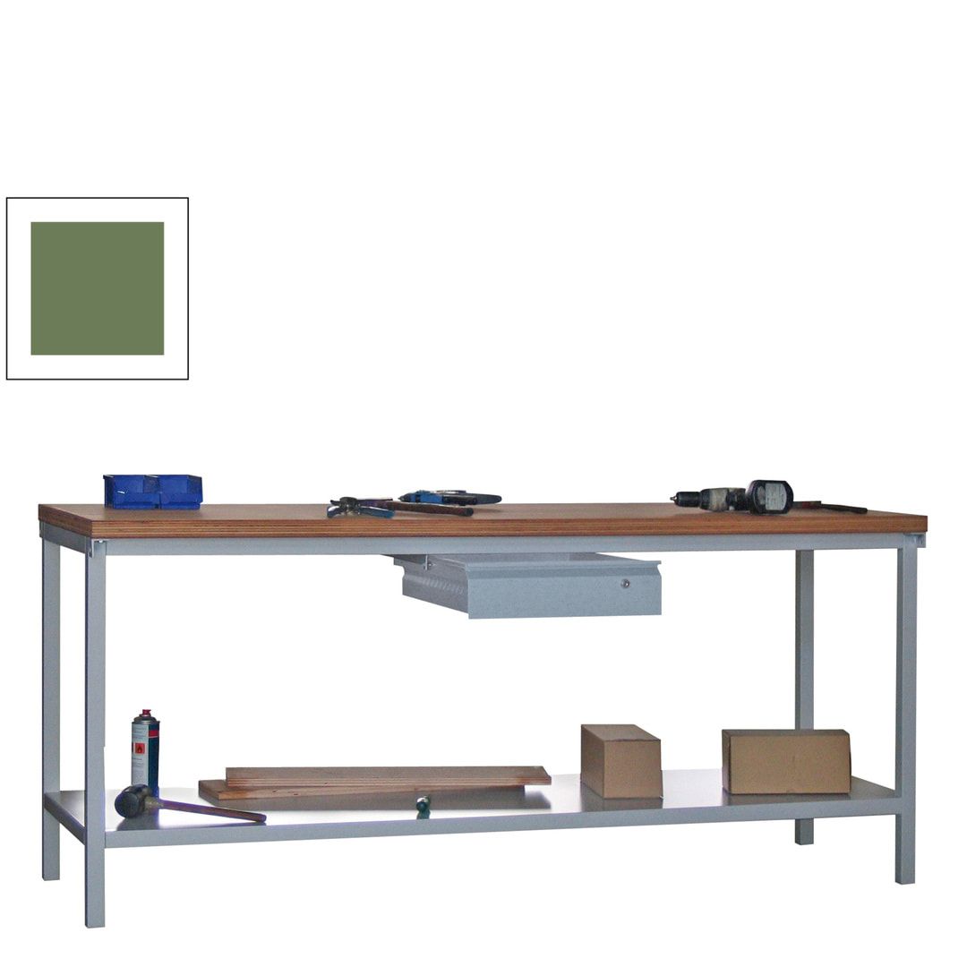 Werkbank mit Ablageboden - 1 Schublade - 900 x 2.000 x 700 mm (HxBxT) - Traglast 1.400 kg - anthrazitgrau