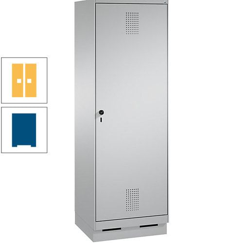 Doppel-Spind, Garderobenschrank, 1 Tür für 2 Abteile a 300 mm, Korpus anthrazitgrau, Türen anthrazitgrau, 1.800 x 600 x 500 mm (HxBxT)