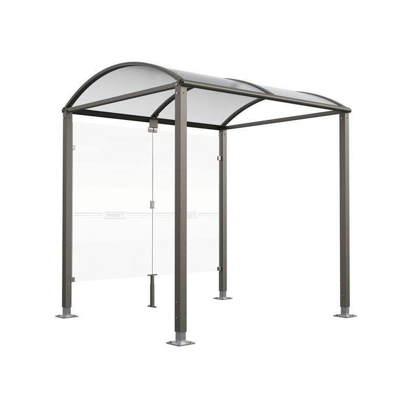 Fahrradunterstand, Fahrradüberdachung, Erweiterung, ESG, 2.635 x 2.500 x 2.090 mm (HxBxT), Bodenplatten, höhenverstellbar, Farbe enzianblau