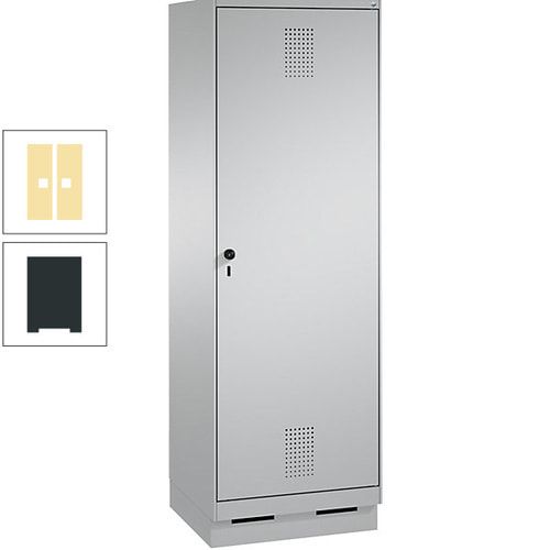 Doppel-Spind, Garderobenschrank, 1 Tür für 2 Abteile a 300 mm, Korpus anthrazitgrau, Türen anthrazitgrau, 1.800 x 600 x 500 mm (HxBxT)