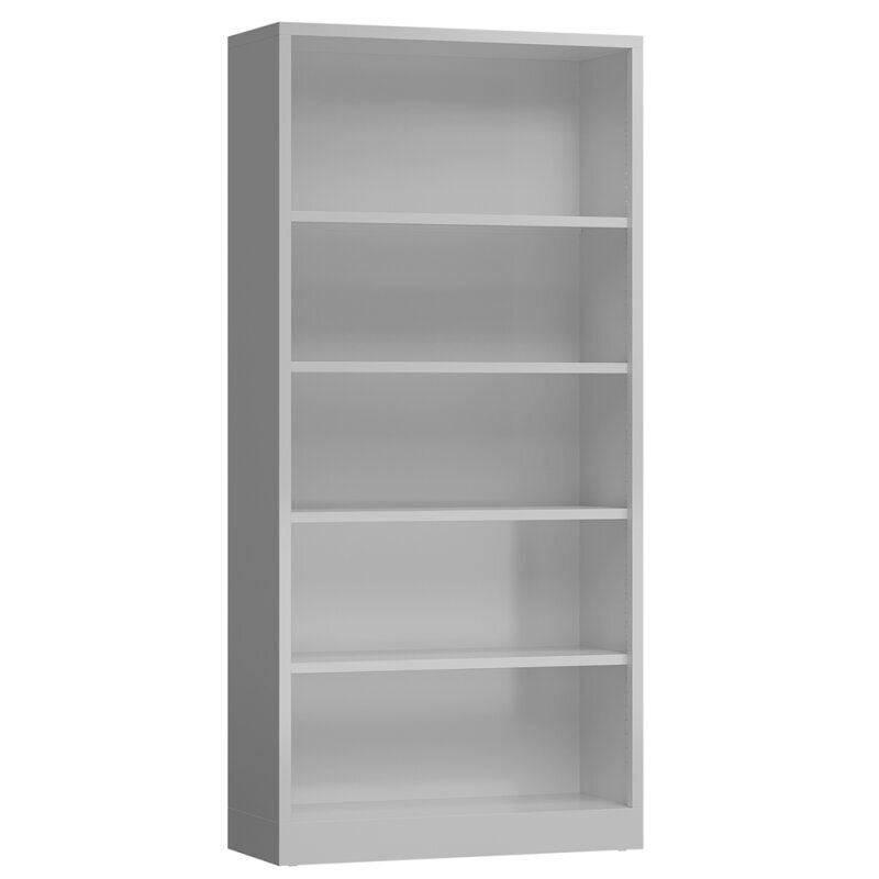 Aktenregal, Ordnerregal, Büroregal, 5 Fächer, Stahl, pulverbeschichtet, 1.945 x 920 x 420 mm (HxBxT), Farbe: lichtgrau