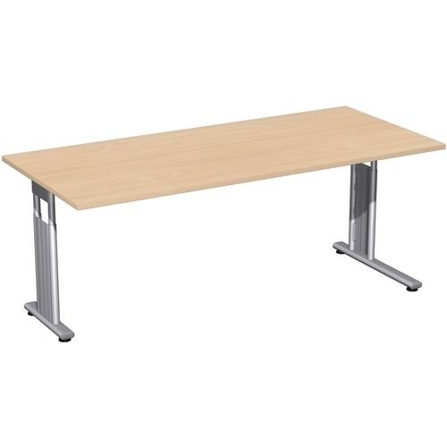 Schreibtisch - C-Fuß Flex - Bürotisch - höhenverstellbar - 820 x 1.200 x 800 mm (HxBxT) - Dekor Ahorn - Gestell silber