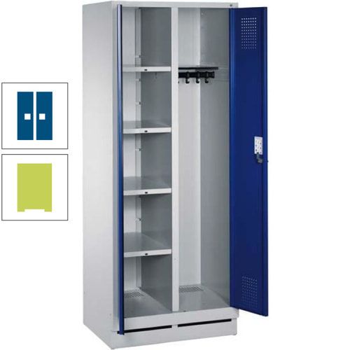 Mehrzweckschrank, Doppeltüren, Füße, 2 Abteile a 300 mm, Korpus anthrazitgrau, Tür anthrazitgrau, 1.800 x 600 x 500 mm (HxBxT)