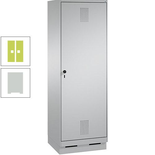 Doppel-Spind, Garderobenschrank, 1 Tür für 2 Abteile a 300 mm, Korpus anthrazitgrau, Türen anthrazitgrau, 1.800 x 600 x 500 mm (HxBxT)