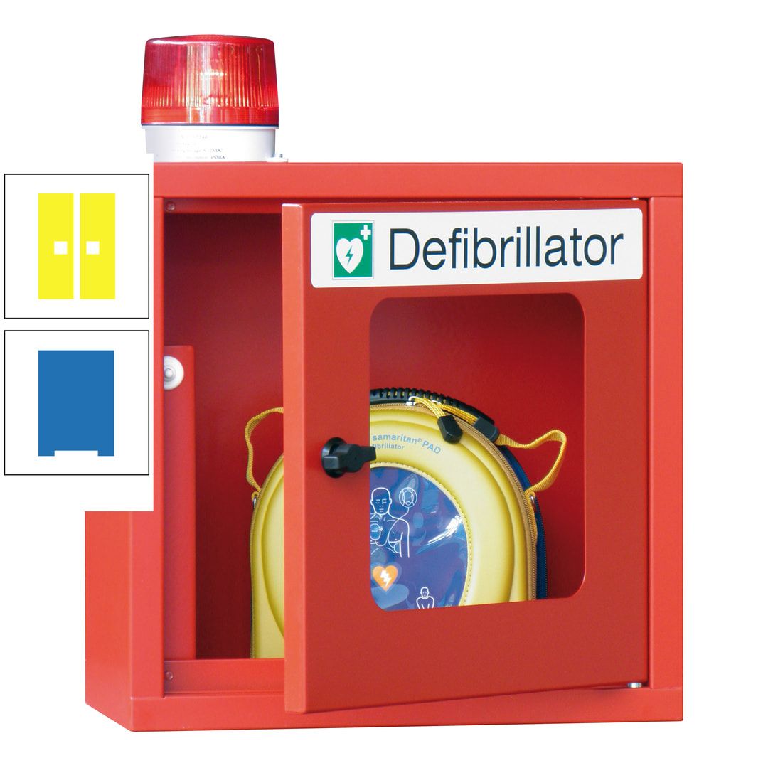 Defibrillatorenschrank mit akustischem und optischem Alarm - 490 x 400 x 200 mm (HxBxT) - Sichtfenster - anthrazitgrau